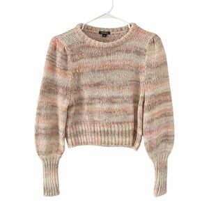 Wild Fable Space Dye Peach‎ Fuzzy Cropped Sweater